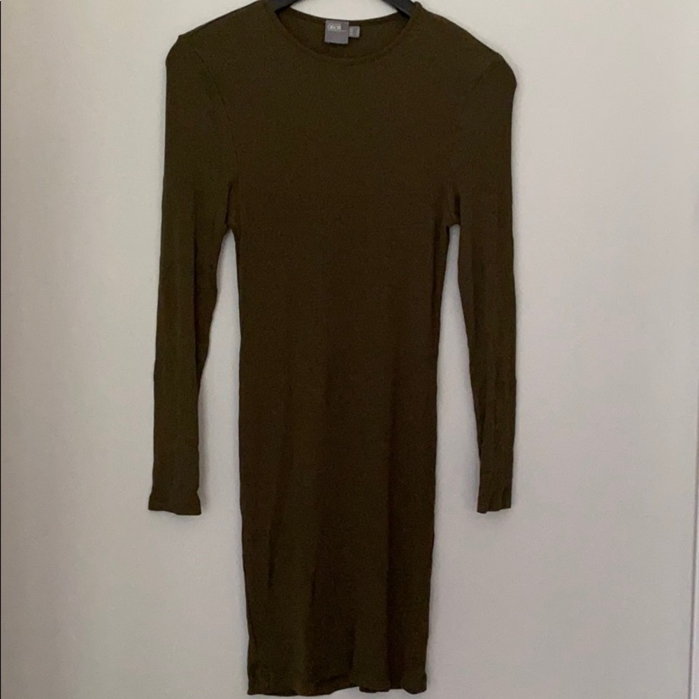 ASOS Long Sleeve Green Bodycon Dress